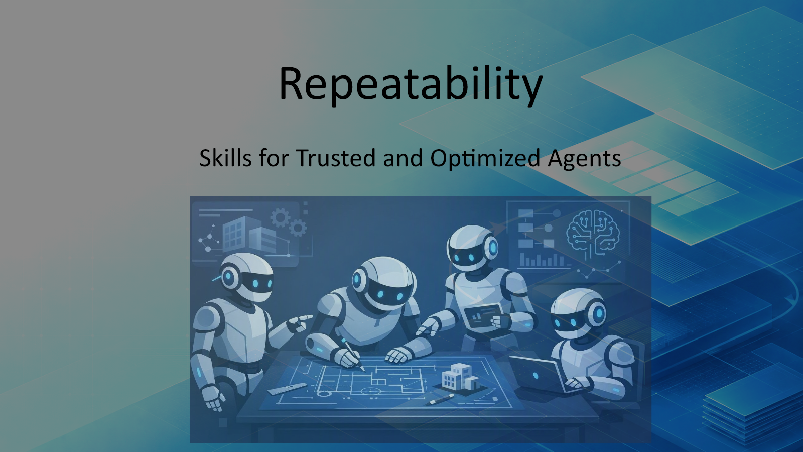 AI agents collaborating over a blueprint